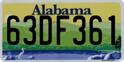 AL license plate 63DF361