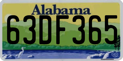 AL license plate 63DF365