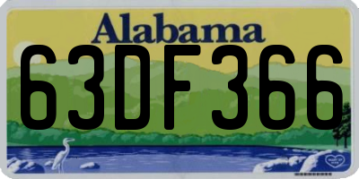 AL license plate 63DF366