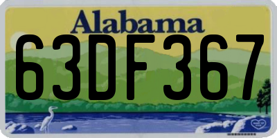 AL license plate 63DF367