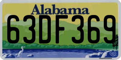 AL license plate 63DF369