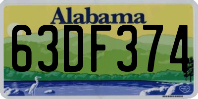 AL license plate 63DF374