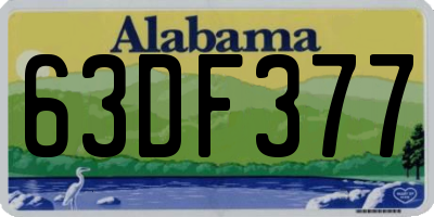 AL license plate 63DF377