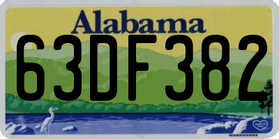 AL license plate 63DF382