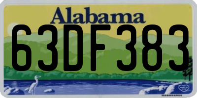 AL license plate 63DF383