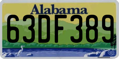 AL license plate 63DF389