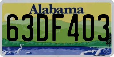 AL license plate 63DF403