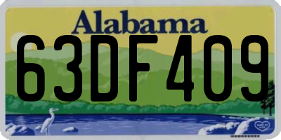 AL license plate 63DF409