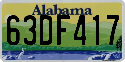 AL license plate 63DF417