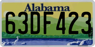 AL license plate 63DF423