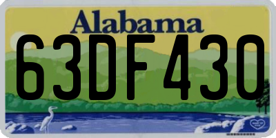 AL license plate 63DF430