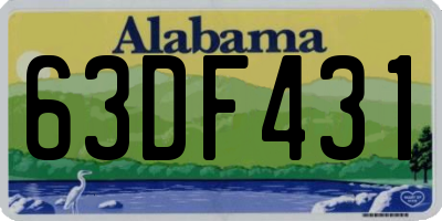 AL license plate 63DF431