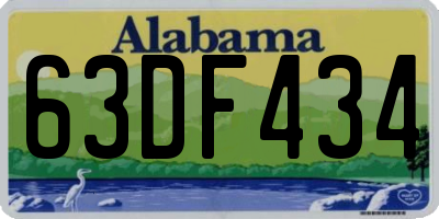 AL license plate 63DF434