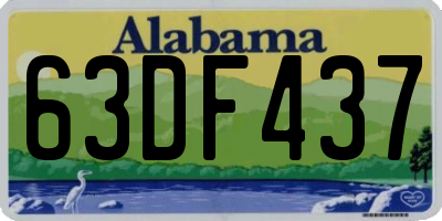 AL license plate 63DF437