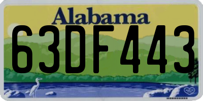 AL license plate 63DF443