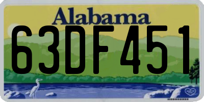 AL license plate 63DF451