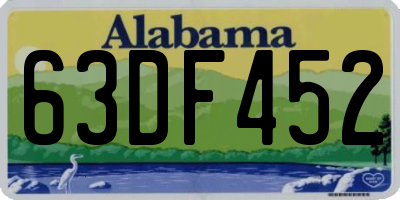 AL license plate 63DF452