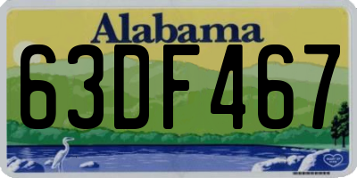 AL license plate 63DF467