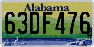 AL license plate 63DF476