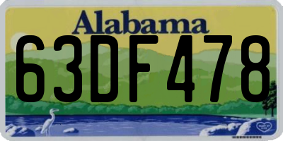 AL license plate 63DF478