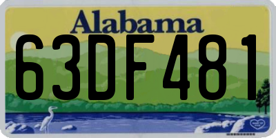 AL license plate 63DF481