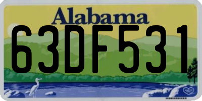 AL license plate 63DF531