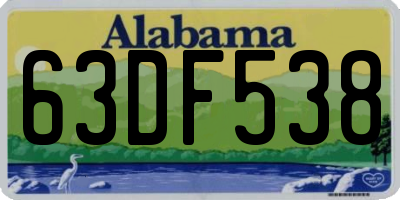 AL license plate 63DF538