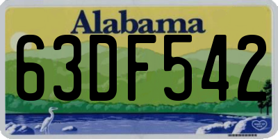 AL license plate 63DF542