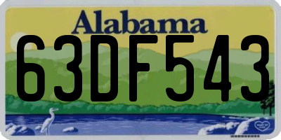 AL license plate 63DF543