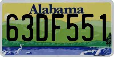 AL license plate 63DF551