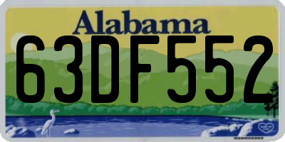 AL license plate 63DF552
