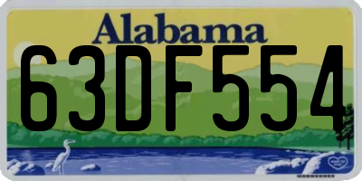 AL license plate 63DF554