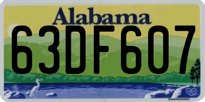 AL license plate 63DF607