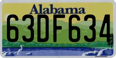 AL license plate 63DF634