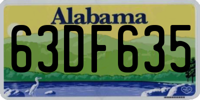AL license plate 63DF635