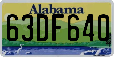 AL license plate 63DF640