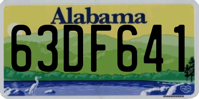 AL license plate 63DF641