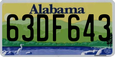 AL license plate 63DF643