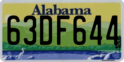 AL license plate 63DF644