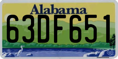 AL license plate 63DF651