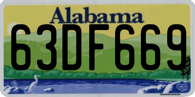 AL license plate 63DF669