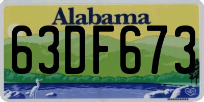 AL license plate 63DF673