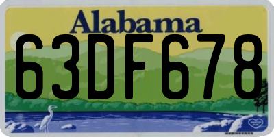 AL license plate 63DF678