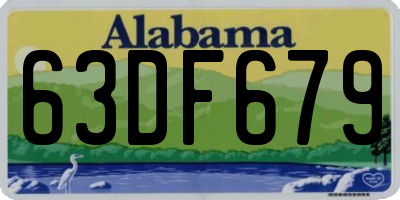 AL license plate 63DF679