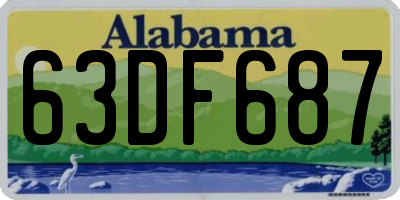 AL license plate 63DF687
