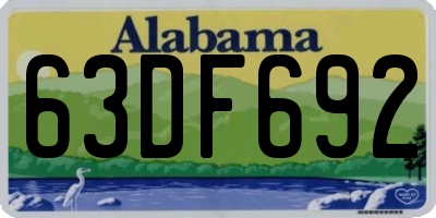 AL license plate 63DF692