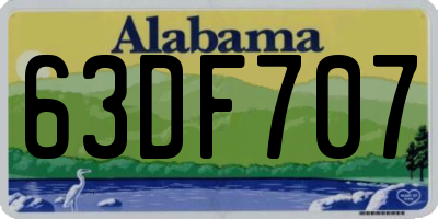 AL license plate 63DF707