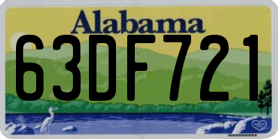 AL license plate 63DF721
