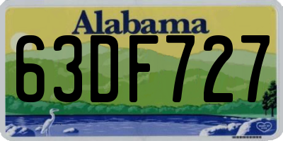 AL license plate 63DF727