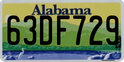 AL license plate 63DF729